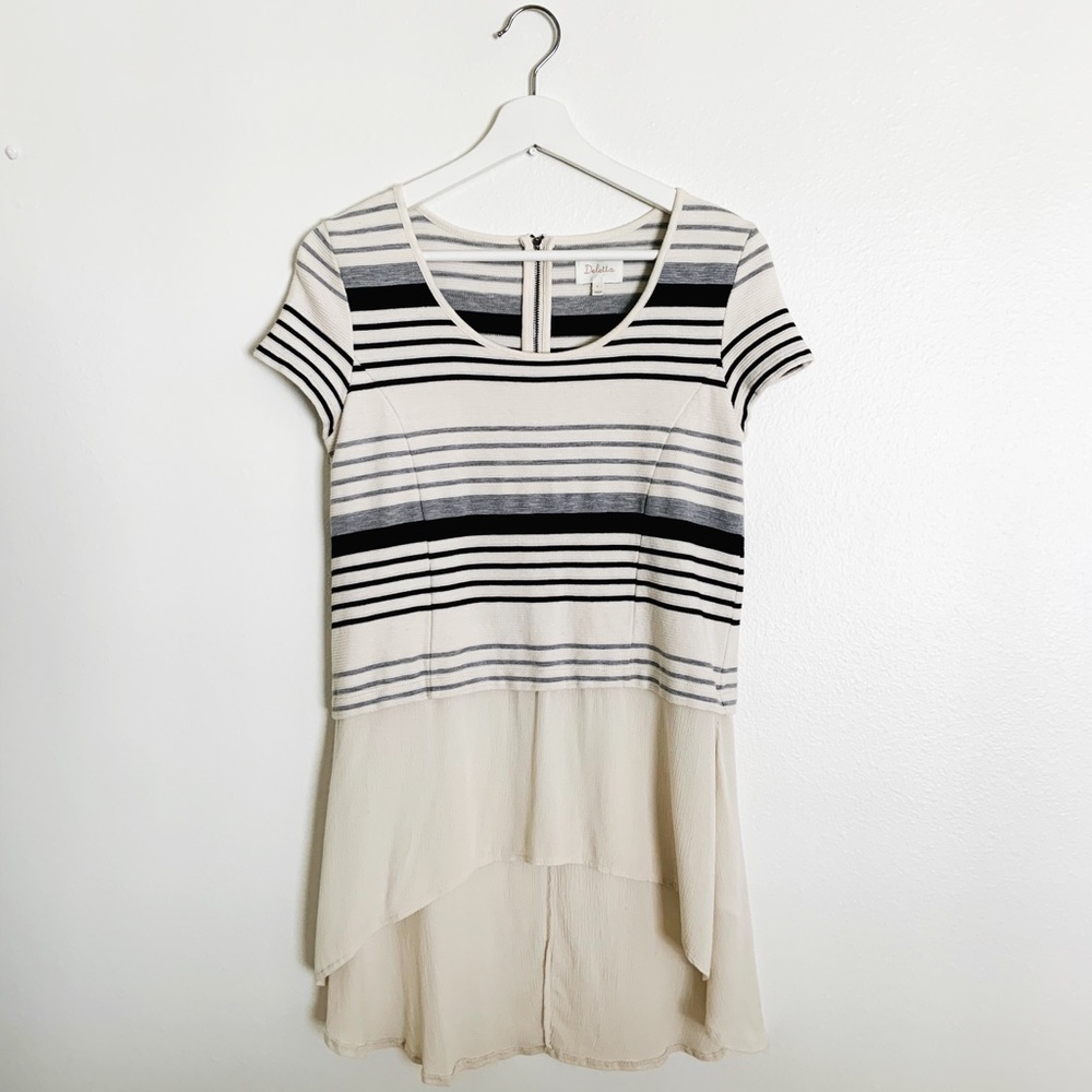 Anthro Deletta Black & Cream Striped Blouse S - Picture 2 of 7